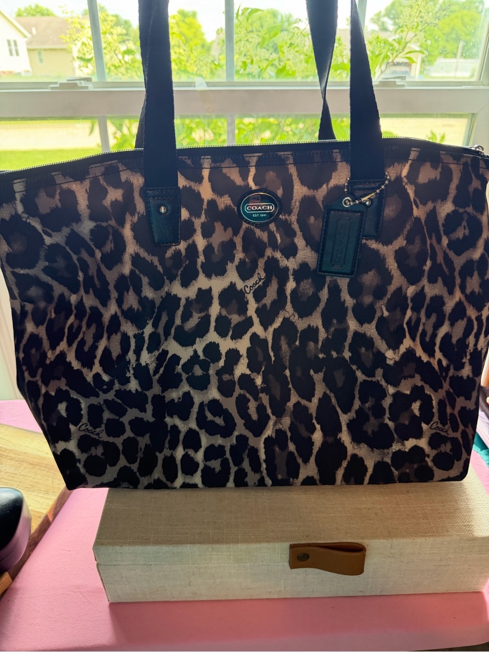 Coach Leopard Print Get away tote